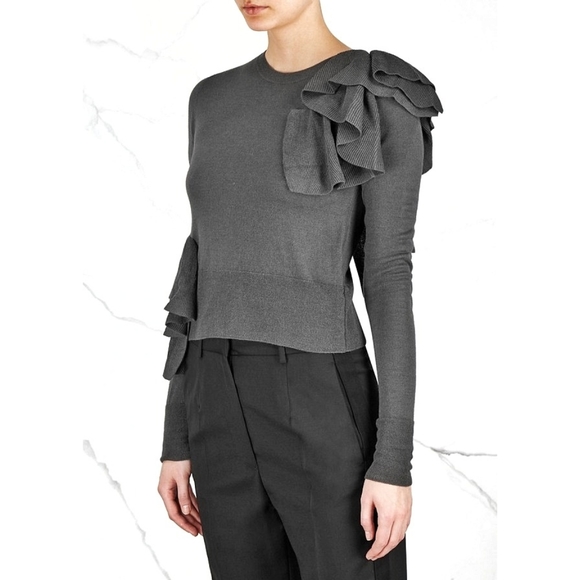 NWOT Maison Margiela MM6 Knit Wool Ruffle Avant Garde Cardigan - Picture 1 of 11